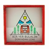Bir Yer Bulalım Dünyadan Uzak Ahşap ve Cam Tasarımlı Kumbara