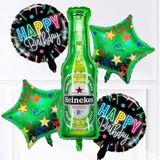 Bira Şişesi Happy Birthday 5 li Folyo Balon Set