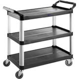 Biradlı BRD-54 Siyah 520x960x1070 cm Plastik Servis Arabası
