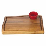Biradlı GRV-1881 32x23 cm Sosluklu Ceviz Steak Tahta