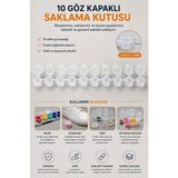 BirbeyStore Akrilik Boya Kutusu Saklama Boya Kutusu 4 ml Plastik Küçük Kalıp (10) Göz Kapaklı Malerind