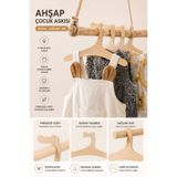 BİRBEYSTORE Çocuk Askısı Ahşap Bebek Kıyafet Askı 1 Adet