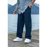 BirbeyStore Hambez Eşofman %100 Pamuk Büyük Beden Pantolon Görünümlü Rahat Kalıp Yazlık Beli Lastikli - 4XL - Lacivert