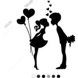 Birbirine Sürpriz Yapan Sevgililer Sticker Yapıştırma 17cm