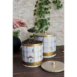 Bird Cage Desenli Metal Saklama Kabı 2'li Set 2.1 Litre 4.1 Litre, ERB48T7