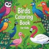 Birds Coloring Book for Kids Ages 3-8: Fun and Easy Coloring Pages Featuring Cute Backyard, Jungle and Exotic Birds for Toddlers, Preschoolers, and ... Parrot, Owl, Peacock, Duck, Flamingo and More