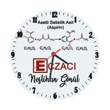 Biresimden Eczacıya Hediye Aspirin Temalı Isimli Cam Duvar Saati