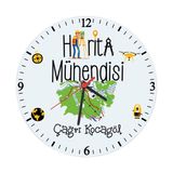 Biresimden Harita Mühendisine Isim Baskılı Duvar Saati