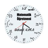 Biresimden Matematik Öğretmenine Cam Duvar Saati 29 cm