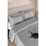 BİRHOME Hermira Jakarlı Çift Kişilik Modern Yatak Örtüsü Takımı 3 Parça 240x250cm (gri)