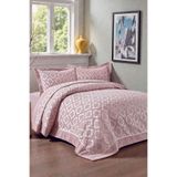 BİRHOME Lizzy Pano Şönil Çift Kişilik Yatak Örtüsü 240x250cm (gül kurusu)