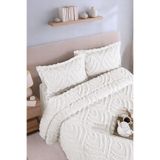 BİRHOME Mariva İskandinav Çift Kişilik Bohem Püsküllü Yatak Örtüsü Takımı 240x250 cm (krem)