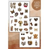 Birikiyedi 2 Sayfa Kahverengi-Leopar Sticker Set Planner Ajanda Bullet Journal Için Uygun Set - Çok Renkli - 13x19,5 cm - Kuşe Parlak Kağıt