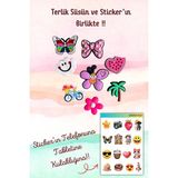 Birikiyedi Jibbitz Terlik Süsü 8'li Set Delikli Terliklerle Uyumlu/kelebek,kurdele,palmiye,kalp Figürler