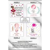 Birikiyedi Kare Çikolata Etiketi/kişiye Özel Hoşgeldin Bebek/doğum Günü Etiketi/sticker - 3,6x3,6 cm 60 Adet - Çok Renkli