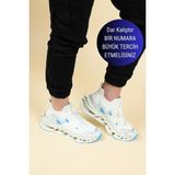 Birikon GUJA Yaylı Taban Triko Erkek Spor Ayakkabı BE - Beyaz