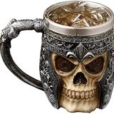 Birinci sınıf 3D kuru kafa fincan paslanmaz çelik kahve, çay, Cappuccino, bira gibi içecekler için I Viking Skull Head kupası iskelet kafatası tasarımlı görünüm (1)