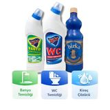 Birka 3’lü Temizlik Seti | WC Tuvalet 750 ml + Banyo Temizleyici 750 ml + Kireç Çözücü 1 kg
