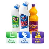 Birka 3’lü Temizlik Seti | WC Tuvalet 750 ml + Banyo Temizleyici 750 ml + Tuz Ruhu 1 kg