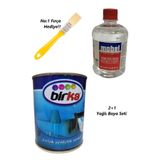 BİRKA Boncuk Mavi Parlak Sentetik Yağlı Boya 1 Kg Sentetik Tiner 0.500 Ml Yağlı Boya Seti