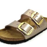 Birkenstock Arizona Büyük Tokalı 1020882 Zarif Boz Kahverengi - Bej Tokalı Kadın Terlikleri, Tasarım15, 5.5 UK