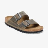Birkenstock Arizona LEOI 1027039 Faded Khaki Haki Yağlı Nubuk Deri Unisex Terlik