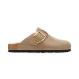 Birkenstock Boston Big Buckle Shearling 1030444 Tobacco Brown Kahverengi Yağlı Nubuk Deri Kadın Kapalı Terlik