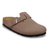 Birkenstock Boston Birko-Flor Nubuk Unisex Terlik, Açık Kahve