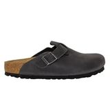 Birkenstock Boston Oiled Leather 59463 Black Siyah Yağlı Nubuk Deri Unisex Kapalı Terlik