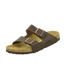 Birkenstock Classic Arizona deri üniseks yetişkin terliği, Kahverengi, koyu kahverengi., 37 EU