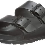 BIRKENSTOCK Erkek Arizona yağlanmış deri geniş terlik, Gri, 46 EU