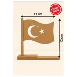 birlazer Boyanabilir Türk Bayrağı Standlı Ahşap Oyuncak Etkinlik Aktivite 1 Ad