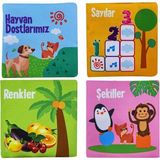 Birlik Oyuncak Babycim Bebeğimin İlk Kitap Seti Hışırtılı Renkli Bez Kitap 10x10 cm Montessori Uyumlu Motor Gelişimi