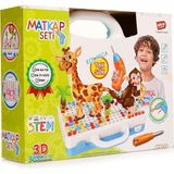 Birlik Oyuncak Eğitici Matkap Seti-Hayvanlar 3D Stem (2 Adet)