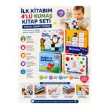 Birlik Oyuncak İlk Kumaş Kitabım Seti | 4'lü Bez Kitap | Eğitici Duyusal Oyuncak