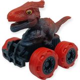 Birlik Oyuncak Sürtmeli Dinazor Arabalar 12 cm - H-20 - Kırmızı Parasaurolophus