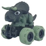 Birlik Oyuncak Sürtmeli Dinazor Arabalar 12 cm - H-20 - Triceratops - Yeşil