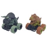 Birlik Oyuncak Sürtmeli Dinazor Arabalar 2'li - 12 cm - Triceratops & Stegosaurus