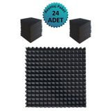 Birlik Sünger Akustik Ses Yalıtım Süngeri-50x50x4-piramit Kesim-yapışkansız/24 Ad.