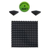 Birlik Sünger Akustik Yapışkanlı Ses Yalıtım Süngeri-50x50x4-piramit Kesim/4 Ad.