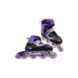 BİRLİK TOYS Roller Çift Sıra Ayarlanabilir Işıklı Çantalı Metal Gövdeli Mor Paten
