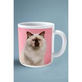 Birman Kedisi Kedi Isimli Kişiye Özel Baskılı Kupa Bardak Çizim