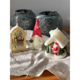 Birmiamu El Yapımı 3’lü Yılbaşı Temalı Dekoratif Mum Seti – Noel Baba Evi, Gmome (Cüce) ve Geyik Figürlü Mumlar 🎄✨ - 1 Adet