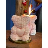 Birmiamu Teddy Bear Mum – El Yapımı Dekoratif Ayıcık Şekilli Dekoratif Mum - 1 Adet