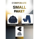 Birmont Corporate Small Paket Iş Kıyafetleri Set 2+1 Hediyeli - Gabardin Mont 777 Pantolon (Eldiven ve Bere) Hediyeli - XL - Lacivert - Gri