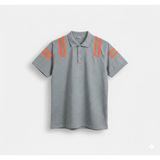 Birmont Pro Lacoste Polo Yaka – T-Shirt - Gri - Turuncu - 3XL
