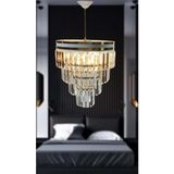 Birsen Aydınlatma Avizade Matmazel Aksesuar Şeritli Beyaz Gold 30 cm Lik Kristal Taşlı Lüks Avize - 1