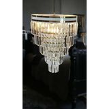 Birsen Aydınlatma Avizade Matmazel Aksesuar Şeritli Beyaz Gold 40 cm Lik Kristal Taşlı Lüks Avize - 1