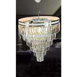 Birsen Aydınlatma Avizade Matmazel Aksesuar Şeritli Beyaz Gold 50 cm Lik Kristal Taşlı Lüks Avize - Altın - 1