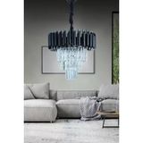 Birsen Aydinlatma Bola Siyah 40X40 Cm'lik Kristal Tasli Luks Avize - Yatak Odasi - Salon - Mutfak - Hol